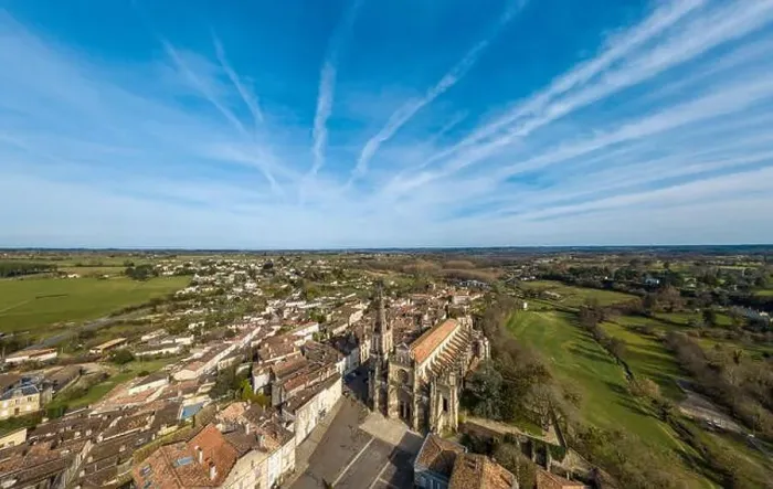 Framed Print : Aerial view, Cathedral of Bazas film by drone, Gironde, Aquitaine, France, Europe Framed Print : Aerial view, Cathedral of Bazas film by drone, Gironde, Aquitaine, France, Europe