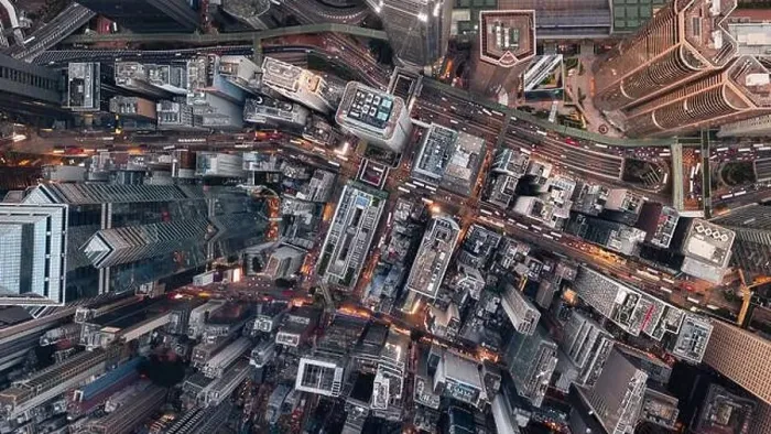 Framed Print : Aerial view of the Central area in Hong Kong during peak hours Framed Print : Aerial view of the Central area in Hong Kong during peak hours