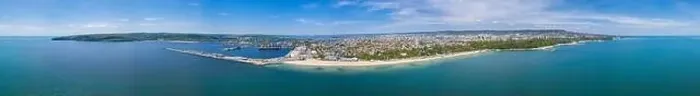 Framed Print : Aerial view of the central beach of the bulgarian town Varna Framed Print : Aerial view of the central beach of the bulgarian town Varna