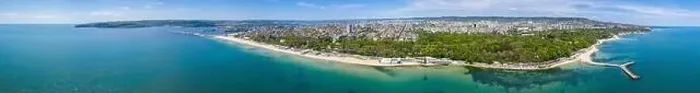 Framed Print : Aerial view of the central beach of the bulgarian town Varna Framed Print : Aerial view of the central beach of the bulgarian town Varna