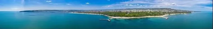 Framed Print : Aerial view of the central beach of the bulgarian town Varna Framed Print : Aerial view of the central beach of the bulgarian town Varna