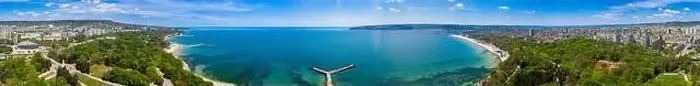 Framed Print : Aerial view of the central beach of the bulgarian town Varna Framed Print : Aerial view of the central beach of the bulgarian town Varna
