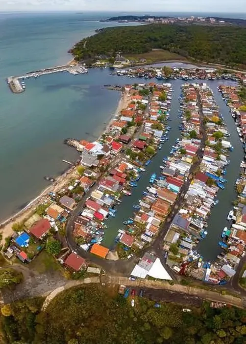 Framed Print : Aerial view of Chengene Skele - Fishing Village near the city of Burgas, Bulgaria Framed Print : Aerial view of Chengene Skele - Fishing Village near the city of Burgas, Bulgaria