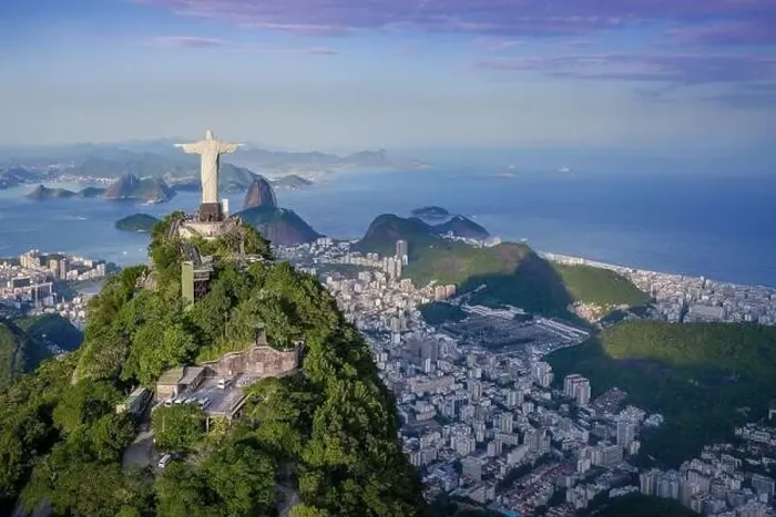 Framed Print : Aerial view of Christ the Redeemer Statue and Sugarloaf Mountain - Rio de Janeiro, Brazil Framed Print : Aerial view of Christ the Redeemer Statue and Sugarloaf Mountain - Rio de Janeiro, Brazil