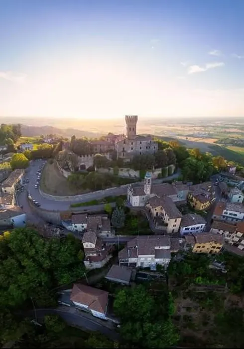 Framed Print : Aerial view of Cigognola Castle - vineyards and countryside in background, Oltrepo Pavese, Pavia, Lombardy, Italy Framed Print : Aerial view of Cigognola Castle - vineyards and countryside in background, Oltrepo Pavese, Pavia, Lombardy, Italy