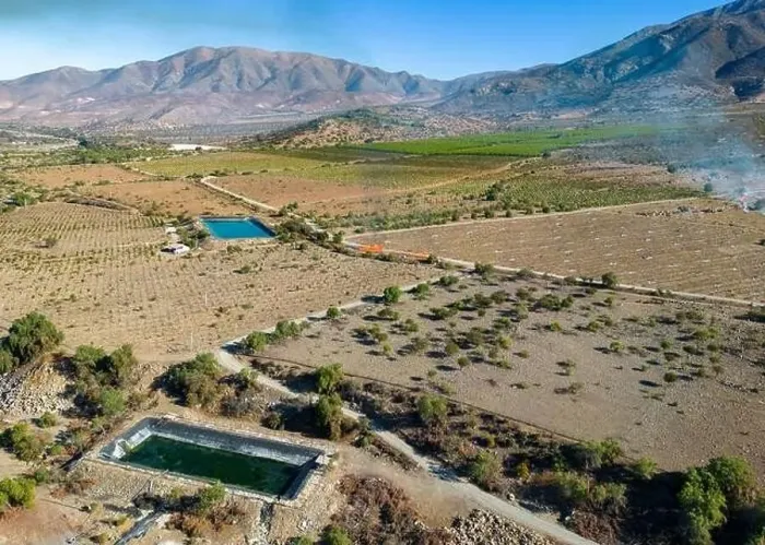 Framed Print : Aerial view of citriculture in Petorca in Chile, South America - plantation of citrus fruits Framed Print : Aerial view of citriculture in Petorca in Chile, South America - plantation of citrus fruits