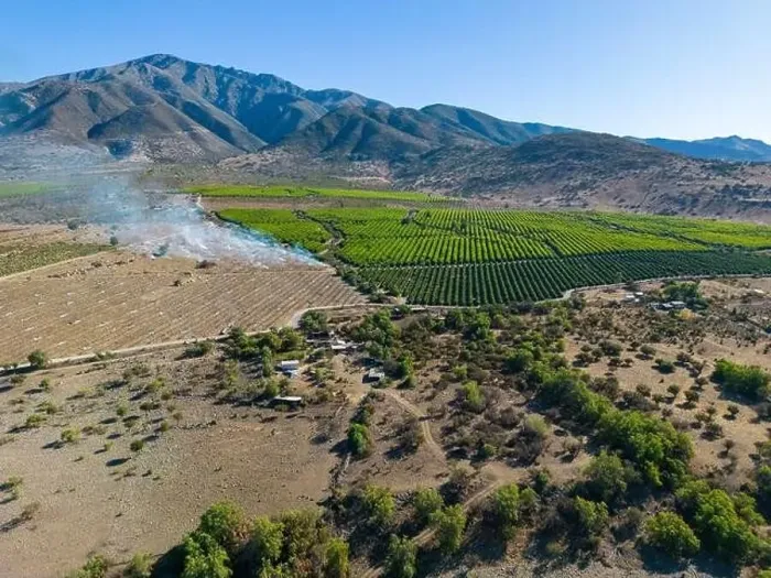 Framed Print : Aerial view of citriculture in Petorca in Chile, South America - plantation of citrus fruits Framed Print : Aerial view of citriculture in Petorca in Chile, South America - plantation of citrus fruits