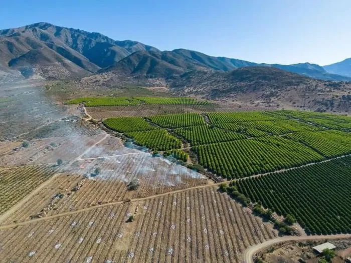 Framed Print : Aerial view of citriculture in Petorca in Chile, South America - plantation of citrus fruits Framed Print : Aerial view of citriculture in Petorca in Chile, South America - plantation of citrus fruits
