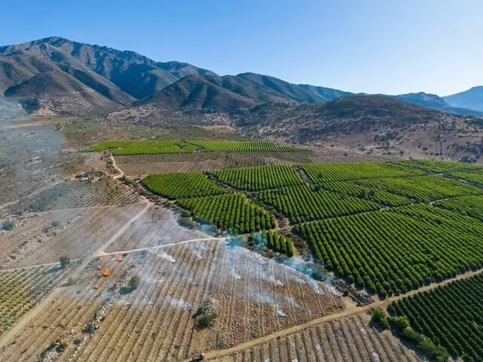 Framed Print : Aerial view of citriculture in Petorca in Chile, South America - plantation of citrus fruits Framed Print : Aerial view of citriculture in Petorca in Chile, South America - plantation of citrus fruits