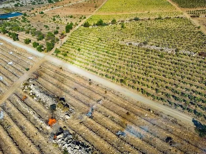 Framed Print : Aerial view of citriculture in Petorca in Chile, South America - plantation of citrus fruits Framed Print : Aerial view of citriculture in Petorca in Chile, South America - plantation of citrus fruits