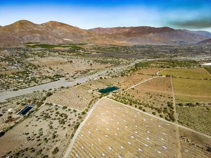 Framed Print : Aerial view of citriculture in Petorca in Chile, South America - plantation of citrus fruits Framed Print : Aerial view of citriculture in Petorca in Chile, South America - plantation of citrus fruits