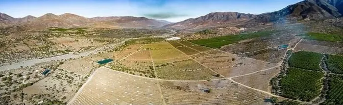 Framed Print : Aerial view of citriculture in Petorca in Chile, South America - plantation of citrus fruits - Panorama Framed Print : Aerial view of citriculture in Petorca in Chile, South America - plantation of citrus fruits - Panorama
