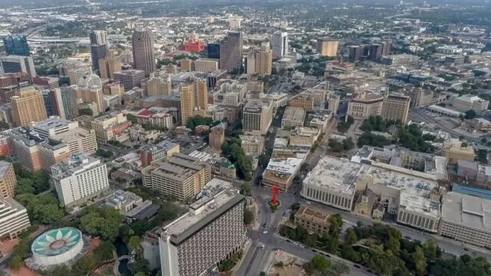 Framed Print : Aerial View Of The City Of San Antonio, Texas Framed Print : Aerial View Of The City Of San Antonio, Texas