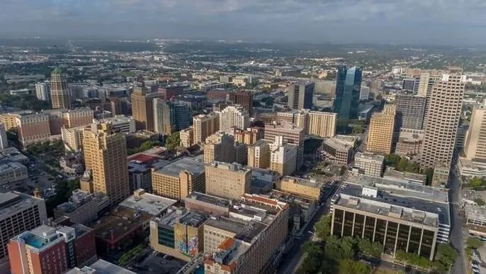 Framed Print : Aerial View Of The City Of San Antonio, Texas Framed Print : Aerial View Of The City Of San Antonio, Texas