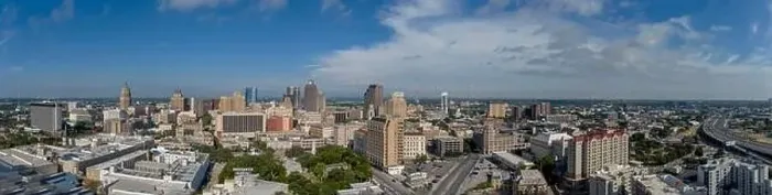 Framed Print : Aerial View Of The City Of San Antonio, Texas