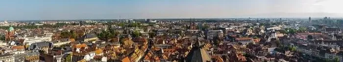 Framed Print : Aerial view of the city of Strasbourg. Sunny day. Red tiled roofs. Small, like the toy houses of the old city Framed Print : Aerial view of the city of Strasbourg. Sunny day. Red tiled roofs. Small, like the toy houses of the old city