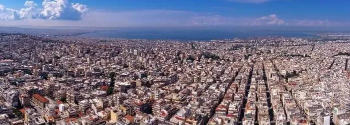 Framed Print : Aerial view of the city of Thessaloniki from the area Neapoli Framed Print : Aerial view of the city of Thessaloniki from the area Neapoli