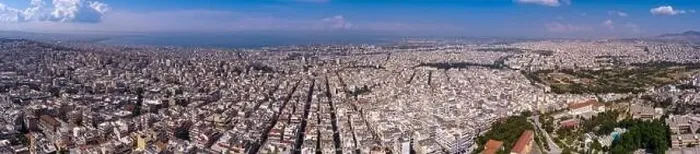 Framed Print : Aerial view of the city of Thessaloniki from the area Neapoli Framed Print : Aerial view of the city of Thessaloniki from the area Neapoli