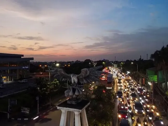 Framed Print : Aerial view of the city traffics at the Jakarta at night Framed Print : Aerial view of the city traffics at the Jakarta at night