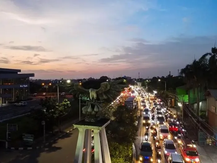 Framed Print : Aerial view of the city traffics at the Jakarta at night Framed Print : Aerial view of the city traffics at the Jakarta at night