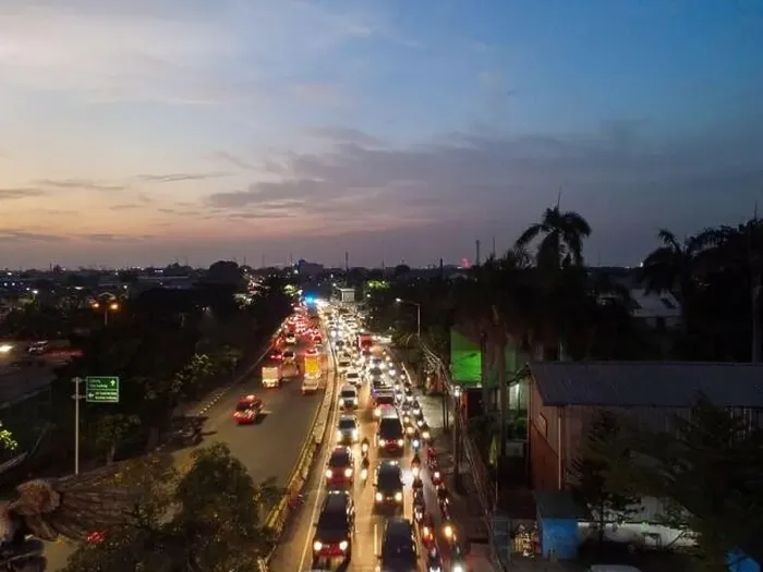Framed Print : Aerial view of the city traffics at the Jakarta at night Framed Print : Aerial view of the city traffics at the Jakarta at night
