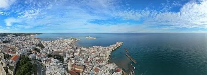 Framed Print : Aerial view of the city of Vieste, gargano national park, italy Framed Print : Aerial view of the city of Vieste, gargano national park, italy