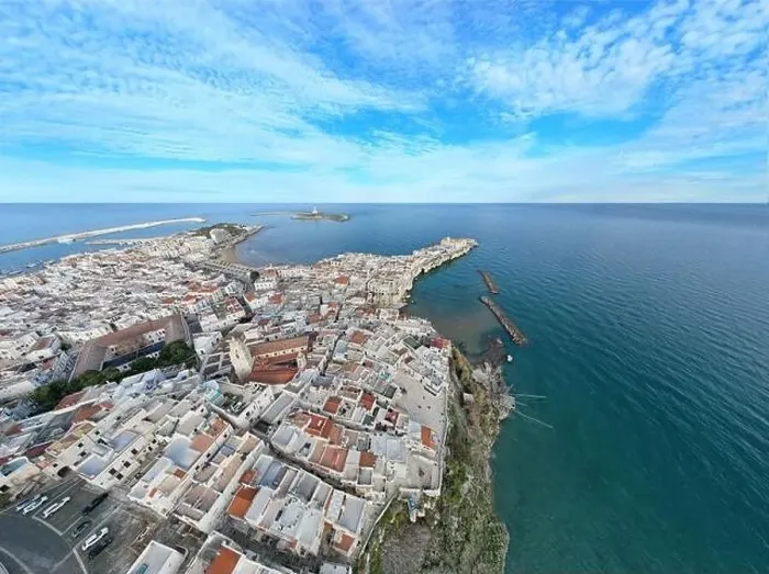 Framed Print : Aerial view of the city of Vieste, gargano national park, italy Framed Print : Aerial view of the city of Vieste, gargano national park, italy