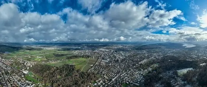 Framed Print : Aerial view of the city of Zurich in the winter morning, Switzerland Framed Print : Aerial view of the city of Zurich in the winter morning, Switzerland