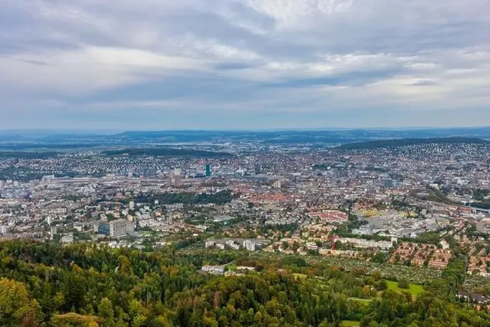 Framed Print : Aerial view of the city of Zurich in Zurich, Switzerland Framed Print : Aerial view of the city of Zurich in Zurich, Switzerland
