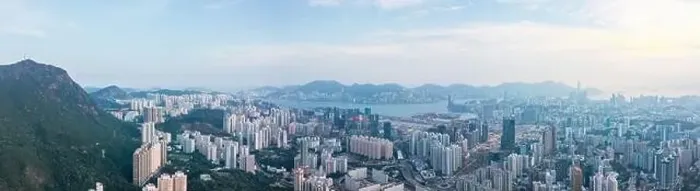 Framed Print : aerial view cityscape of Hong Kong, near the iconic Lion Rock Mountain, panorama Framed Print : aerial view cityscape of Hong Kong, near the iconic Lion Rock Mountain, panorama