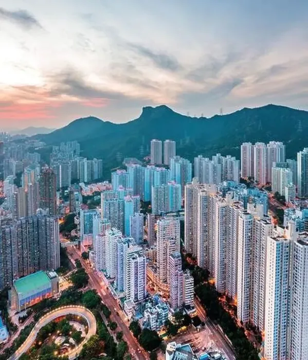 Framed Print : aerial view cityscape of Hong Kong, near the iconic Lion Rock Mountain, panorama Framed Print : aerial view cityscape of Hong Kong, near the iconic Lion Rock Mountain, panorama