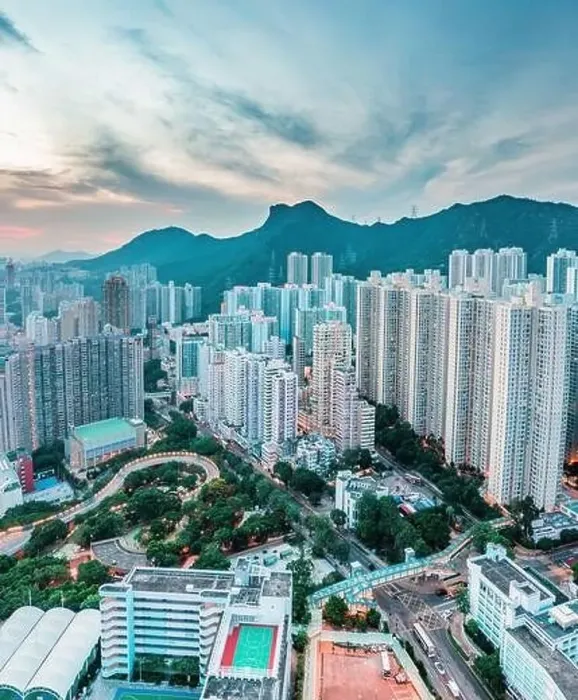 Framed Print : aerial view cityscape of Hong Kong, near the iconic Lion Rock Mountain, panorama Framed Print : aerial view cityscape of Hong Kong, near the iconic Lion Rock Mountain, panorama