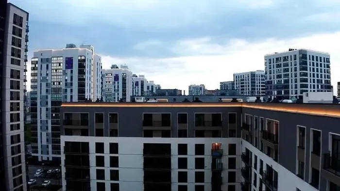 Framed Print : Aerial view of the cityscape with residential complex. Stock footage. New city district with many high rise buildings Framed Print : Aerial view of the cityscape with residential complex. Stock footage. New city district with many high rise buildings