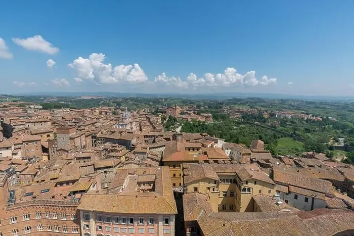 Framed Print : Aerial view of the cityscapes in Siena old town in a sunny day Framed Print : Aerial view of the cityscapes in Siena old town in a sunny day
