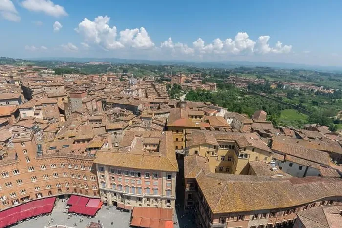 Framed Print : Aerial view of the cityscapes in Siena old town in a sunny day Framed Print : Aerial view of the cityscapes in Siena old town in a sunny day