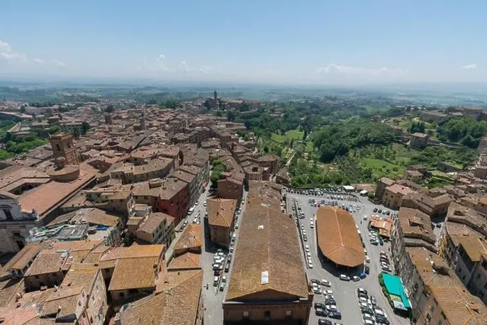 Framed Print : Aerial view of the cityscapes in Siena old town in a sunny day Framed Print : Aerial view of the cityscapes in Siena old town in a sunny day