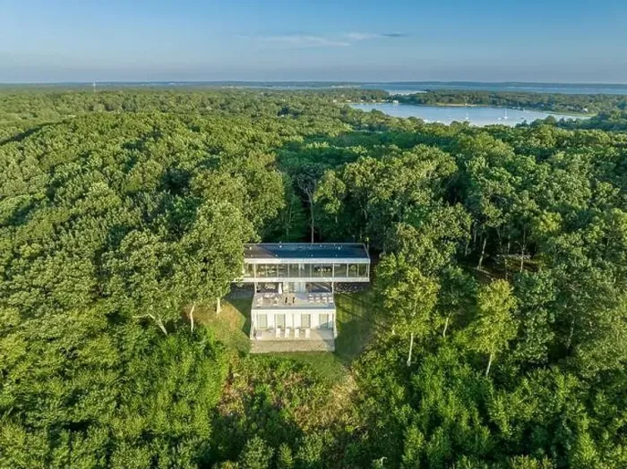 Framed Print : aerial view of clearhouse at 24 stearns point road, shelter island, ny Framed Print : aerial view of clearhouse at 24 stearns point road, shelter island, ny