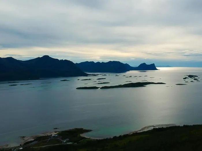 Framed Print : Aerial view of coast of Senja, Norway