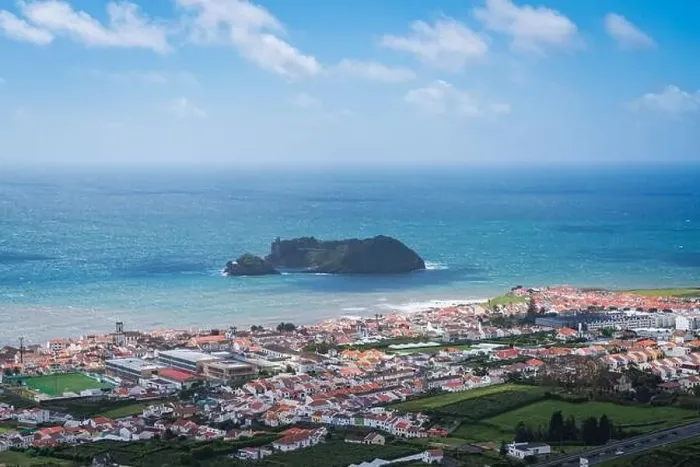 Framed Print : Aerial view of the coastline on Sao Miguel Island Framed Print : Aerial view of the coastline on Sao Miguel Island