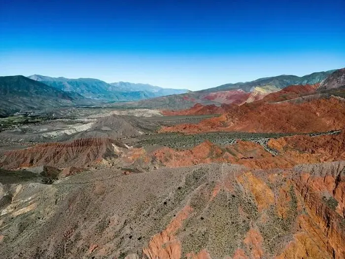 Framed Print : Aerial view of the colorful hiking area Quebrada de las Señoritas in Jujuy Framed Print : Aerial view of the colorful hiking area Quebrada de las Señoritas in Jujuy