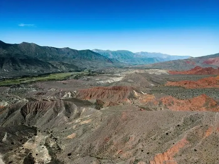Framed Print : Aerial view of the colorful hiking area Quebrada de las Señoritas in Jujuy Framed Print : Aerial view of the colorful hiking area Quebrada de las Señoritas in Jujuy