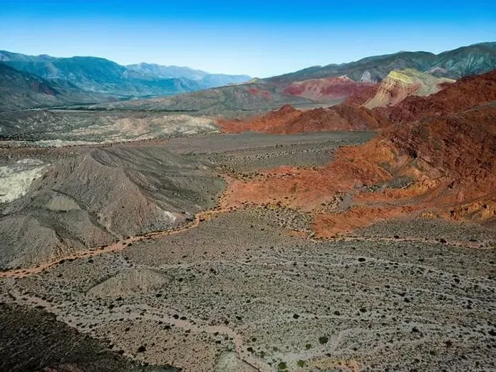 Framed Print : Aerial view of the colorful hiking area Quebrada de las Señoritas in Jujuy Framed Print : Aerial view of the colorful hiking area Quebrada de las Señoritas in Jujuy