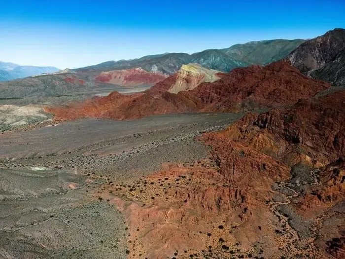 Framed Print : Aerial view of the colorful hiking area Quebrada de las Señoritas in Jujuy Framed Print : Aerial view of the colorful hiking area Quebrada de las Señoritas in Jujuy