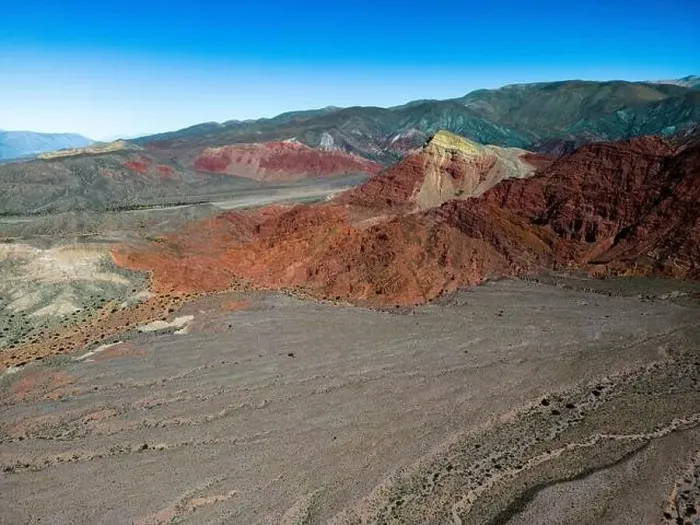 Framed Print : Aerial view of the colorful hiking area Quebrada de las Señoritas in Jujuy Framed Print : Aerial view of the colorful hiking area Quebrada de las Señoritas in Jujuy