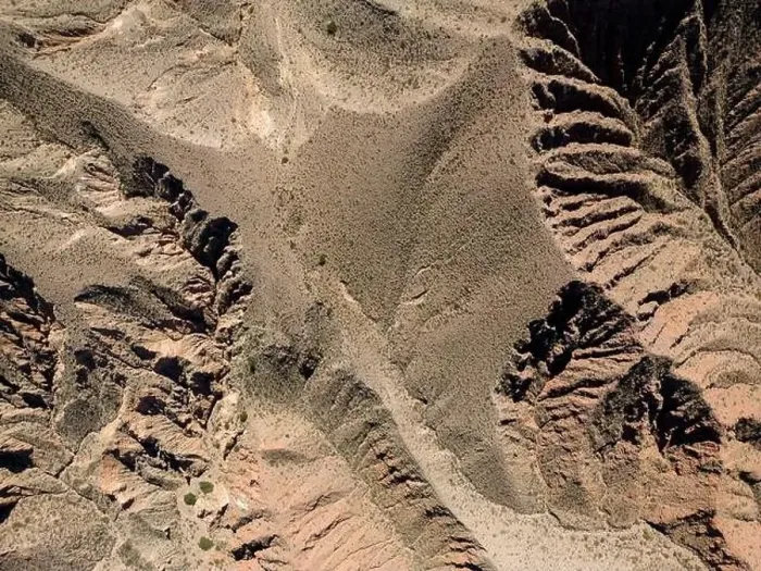 Framed Print : Aerial view of the colorful hiking area Quebrada de las Señoritas in Jujuy Framed Print : Aerial view of the colorful hiking area Quebrada de las Señoritas in Jujuy