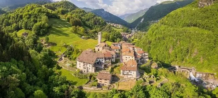 Framed Print : Aerial view of Cornello dei Tasso, enchanting old village in Brembana valley, Bergamo province, Lombardy, Italy Framed Print : Aerial view of Cornello dei Tasso, enchanting old village in Brembana valley, Bergamo province, Lombardy, Italy