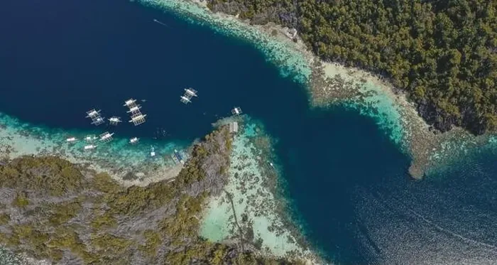 Framed Print : Aerial view of Coron island in Palawan, Philippines Framed Print : Aerial view of Coron island in Palawan, Philippines