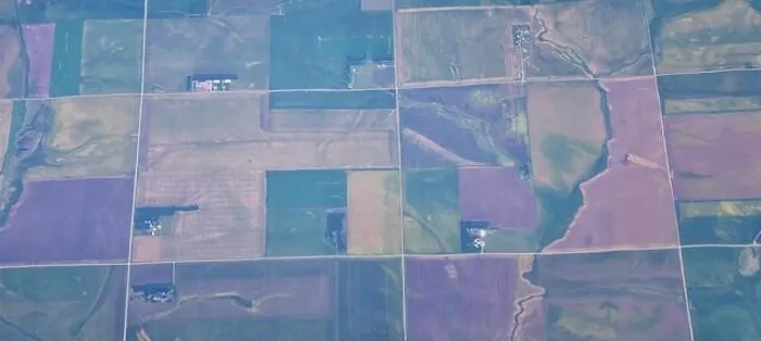 Framed Print : Aerial view of crop circles and squares over midwest states on flight over Colorado Framed Print : Aerial view of crop circles and squares over midwest states on flight over Colorado