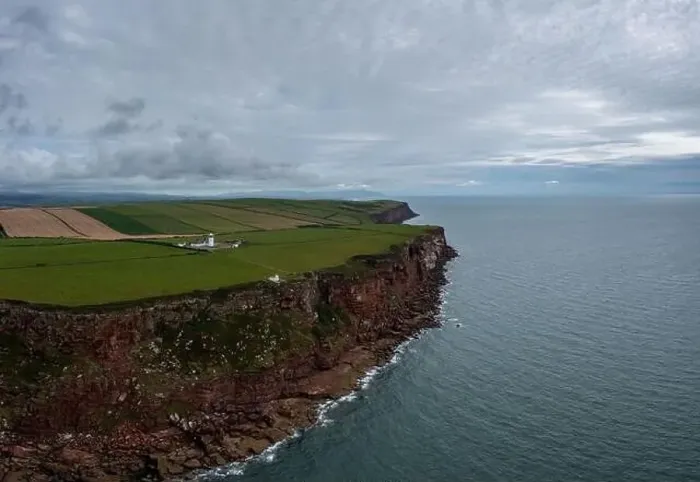 Framed Print : An aerial view of the Cumbria Coast and St bees Ligthouse in northern England Framed Print : An aerial view of the Cumbria Coast and St bees Ligthouse in northern England