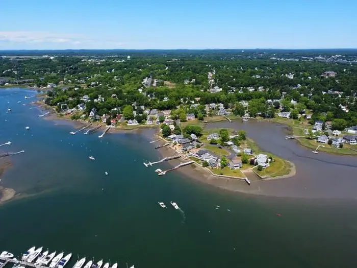 Framed Print : Aerial view of Danvers Fosters Point at the bank of Crane River in city of Danvers, Massachusetts MA, USA Framed Print : Aerial view of Danvers Fosters Point at the bank of Crane River in city of Danvers, Massachusetts MA, USA